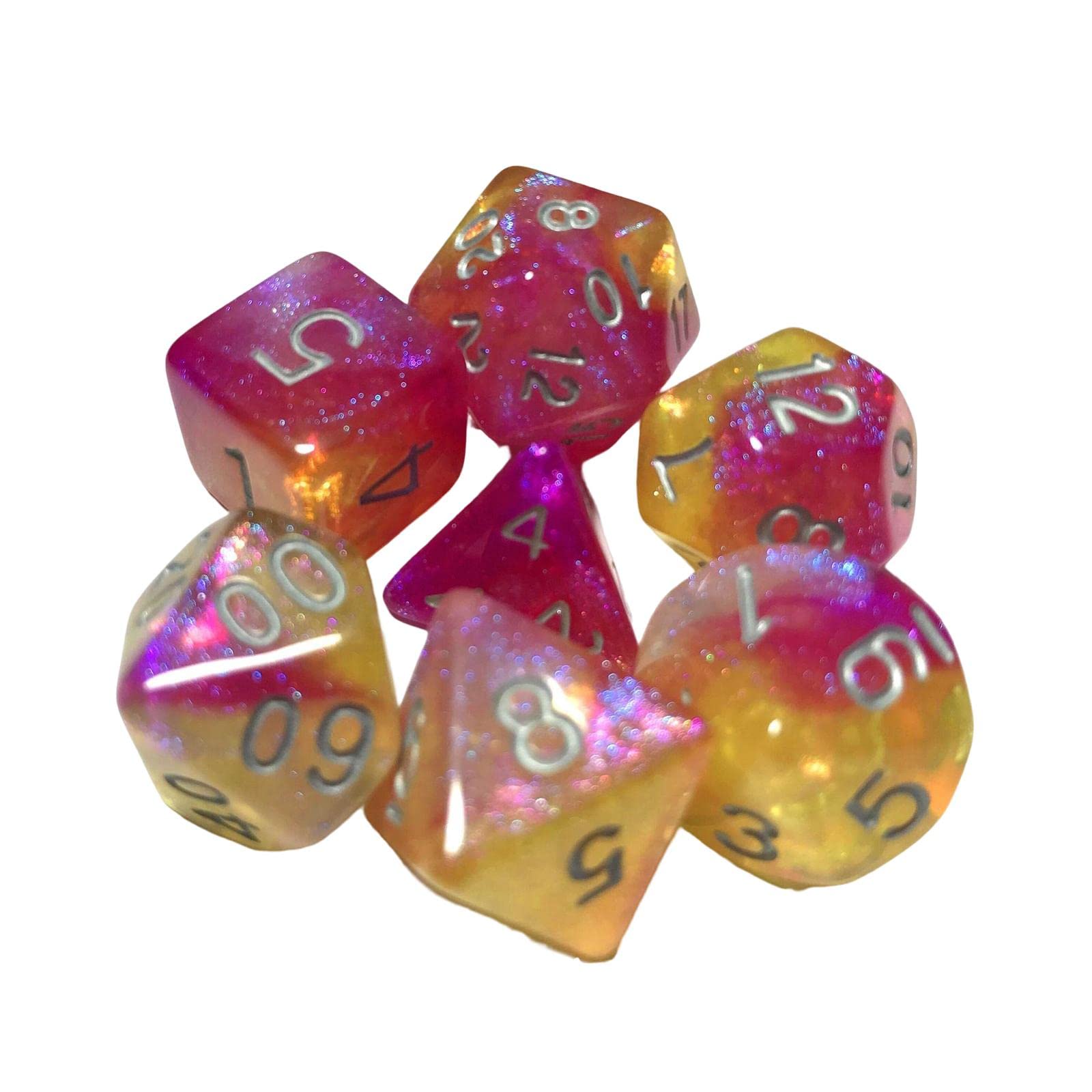 Lot de 10 dés polyédriques - 7 dés RPG pour apprendre les mathématiques - Style D