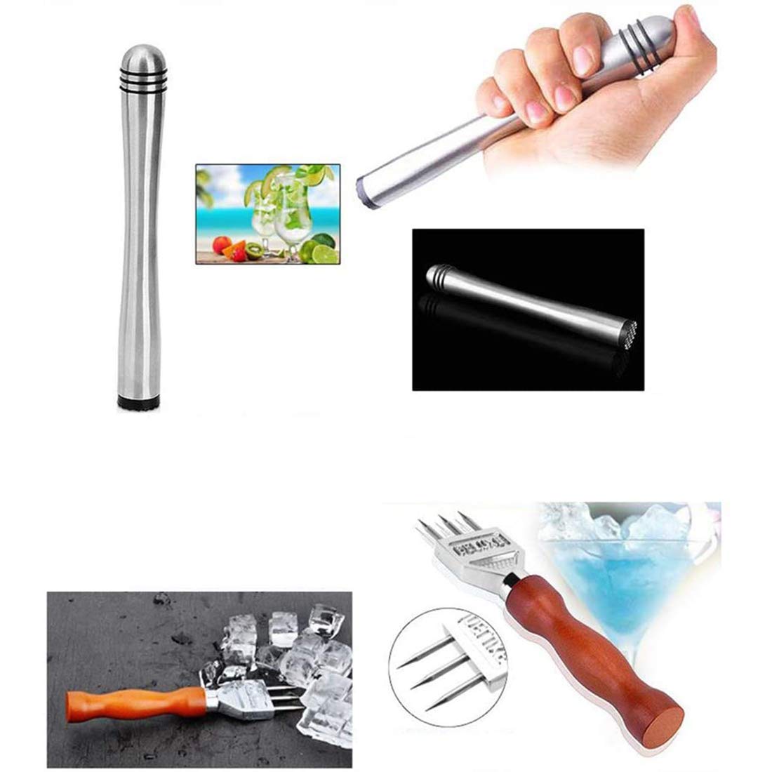 Coctelera Juego de cócteles Shaker Premium Bartenders Kit Juego profesional para hacer cócteles con 13 herramientas modernas para hacer cócteles, utilizado como un juego de mixología, con bolsa d