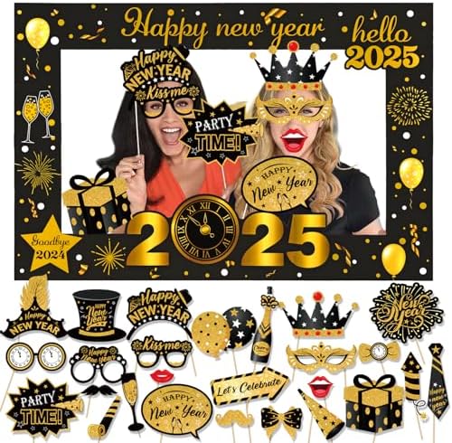 Johiux Silvester Brille 2025 - Foto Requisiten Für Silvester Party Deko