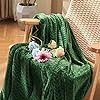 inhand Manta de Lana Polar, Súper Suave y Acolchada para Adultos, Lavable y Ligera para Sofá, Cama u Oficina, Verde, 50"×60" miniatura 3