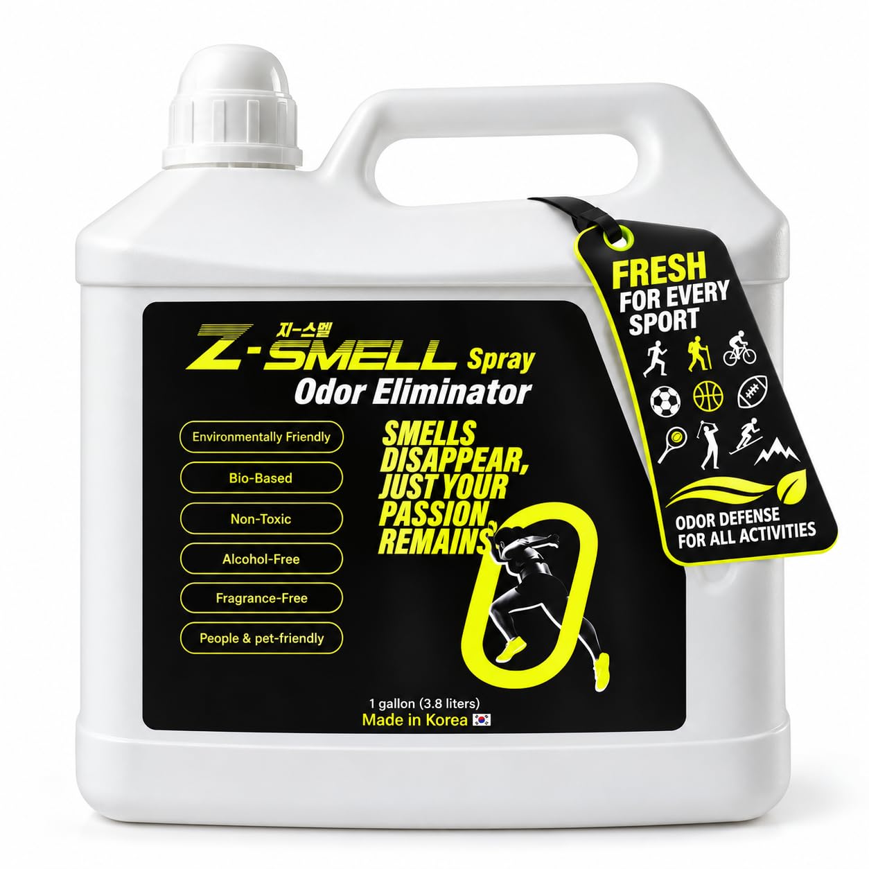 Z-Spray Odor Eliminator Spray – Bio-Based Enzyme Spray, Unscented &amp; Made with No Harsh Chemicals – For Shoes, Pets, Gear, Car &amp; Home – Safe for Kids &amp; Animals – 4000mL