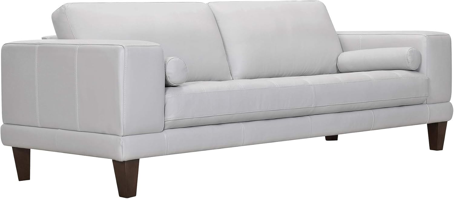 Armen Living Wynne Modern Sofa in Dove Gray Leather