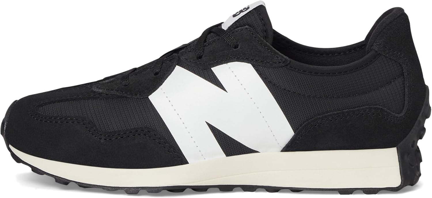 New Balance Kid's 327 V1 Sneaker, Black/White, 6 Big Kid - Image 4