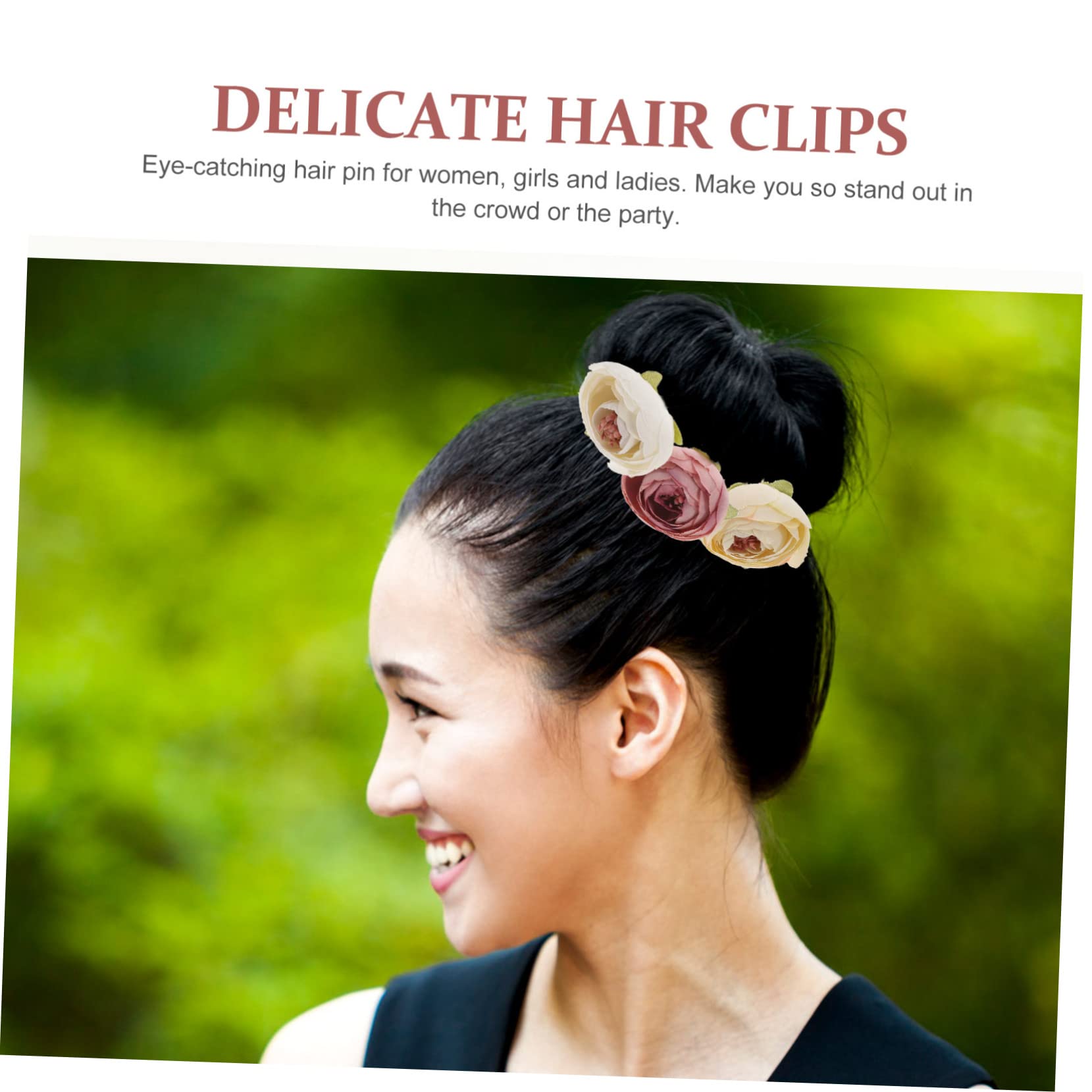 MAGICLULU 9 Paare rosafarbene Haarnadel Haarspangen Haarklammer Braut Haargabel Haarschmuck für den Abschlussball Blumenhaarstab Haargabel die Blumen Kopfbedeckung China Brautjungfer