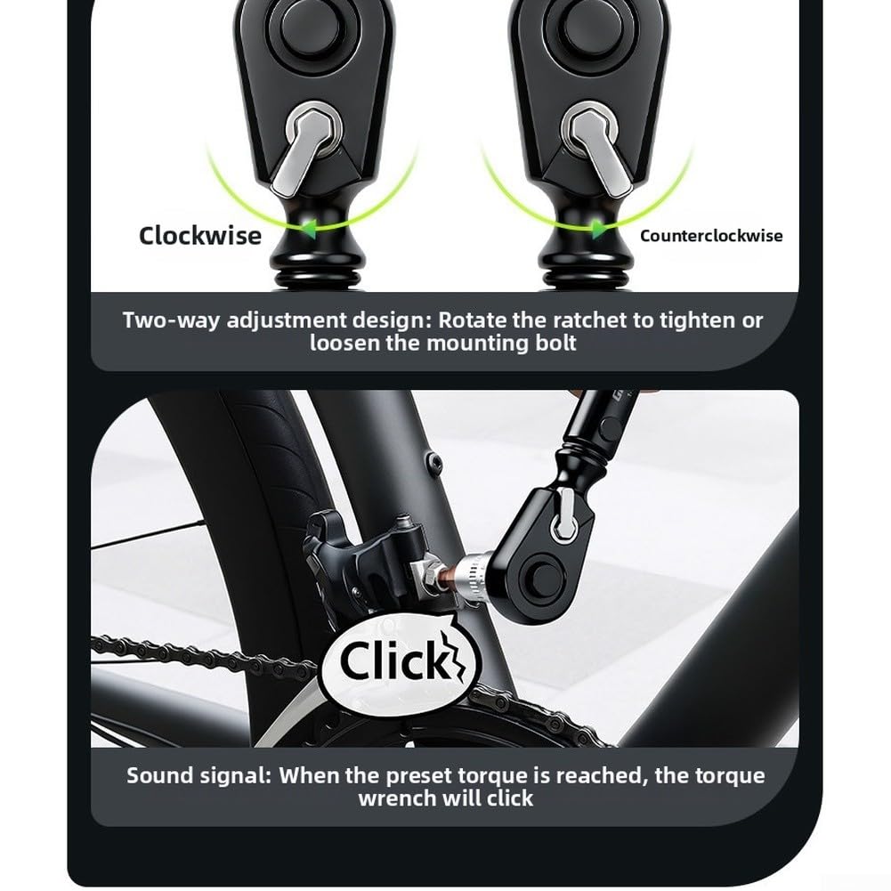 Set di chiavi dinamometriche regolabili per la manutenzione della bicicletta, kit di 17 punte esagonali e Torx, struttura in acciaio al cromo vanadio in custodia (17 pezzi)