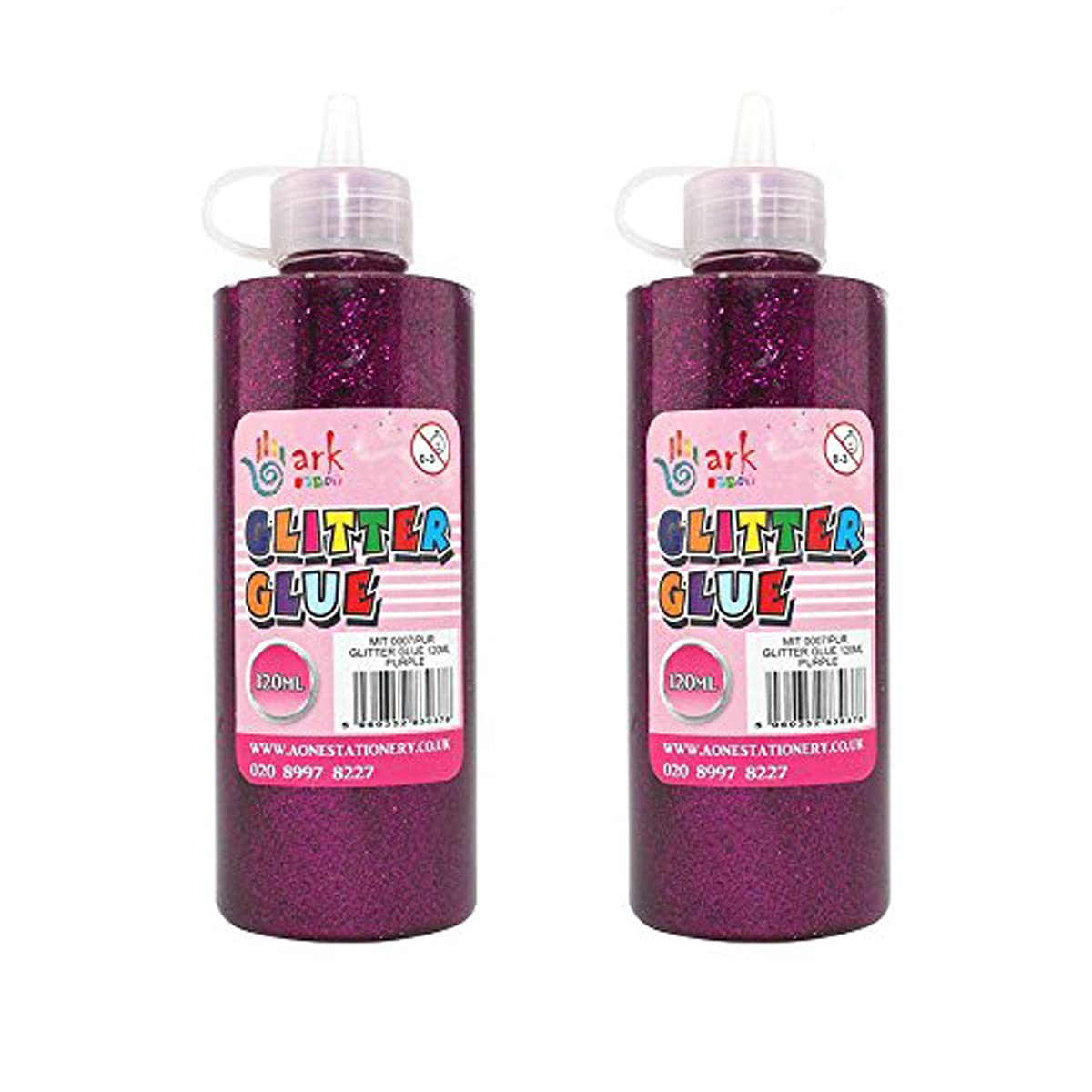 2 x Ark's Sparkling Glitter Glue - 120ml (Purple)