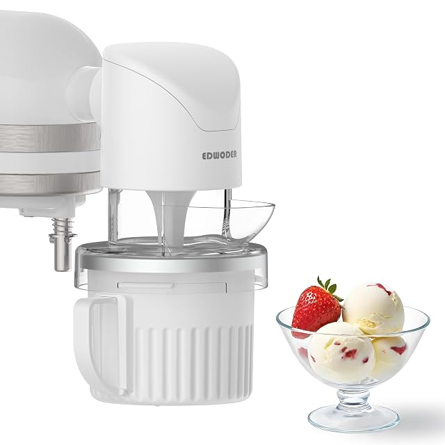 Ice Cream Maker Attachment for All KitchenAid Stand Mixer with One 250ML Frozen Bowl Makes Homemade Ice Cream