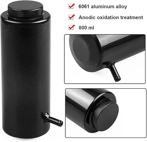 Miniatura 11 de RYANSTAR - Tanque de refrigerante universal para radiador de automóvil, tanque de expansión de refrigerante, 27.1 fl oz, tanque de captura de Negro