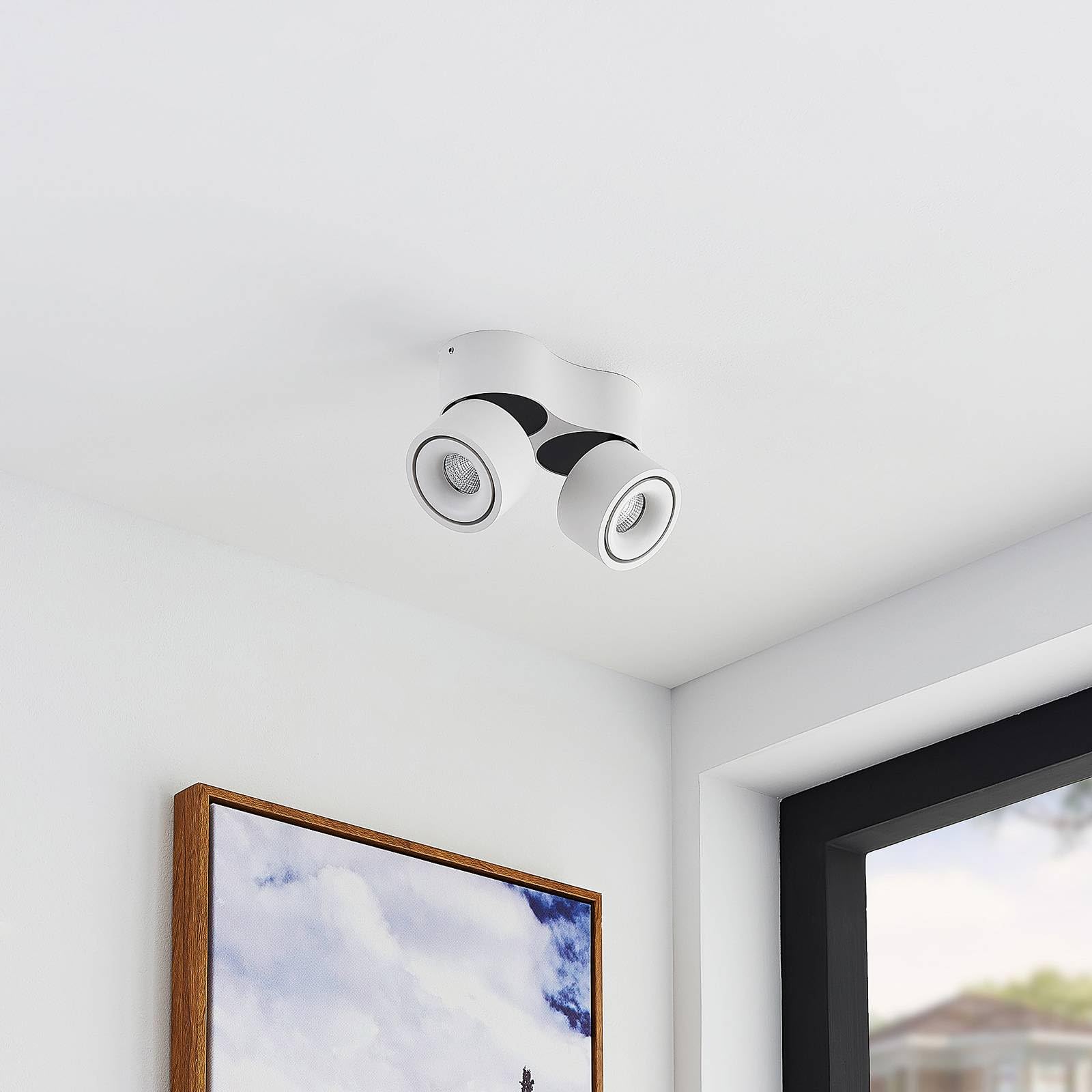 Arcchio LED Deckenlampe, Spotbalken Deckenstrahler 350° drehbar 90° schwenkbar Deckenleuchte Deckenspot 2x 6,1W Spot Wohnzimmerlampe Strahler