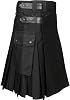 Scottish Designer Men 's Black Utility Kilt