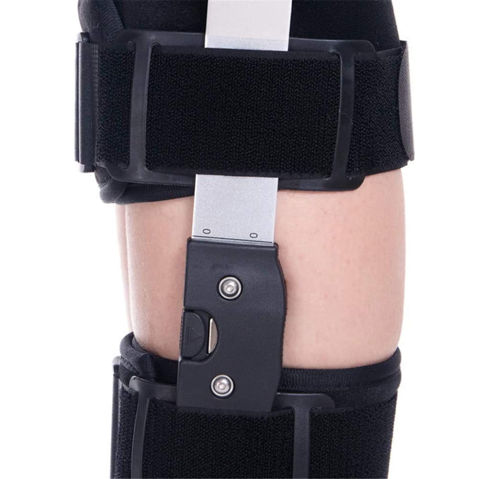 Tutore per Ginocchio, Tutore per Ginocchio Rom Incernierato per La Stabilizzazione del Recupero, Stabilizzatore di Supporto Ortopedico Medico Regolabile, Universale, Idea,Black