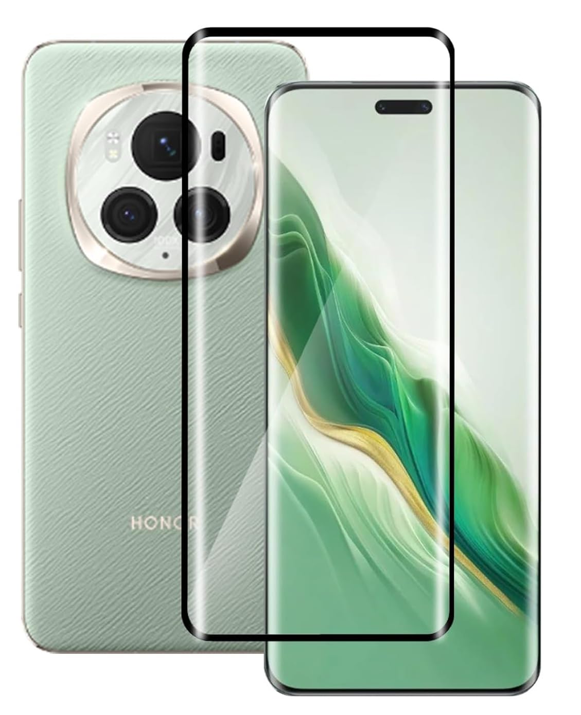 Zubitech Tempered Glass for Honor Magic 6 Pro, Screen Protector Full Glue Edge-to-edge 3D Curved Tempered Glass Anti Scratch 9H hardness Tempered Glass Film for for Honor Magic 6 Pro