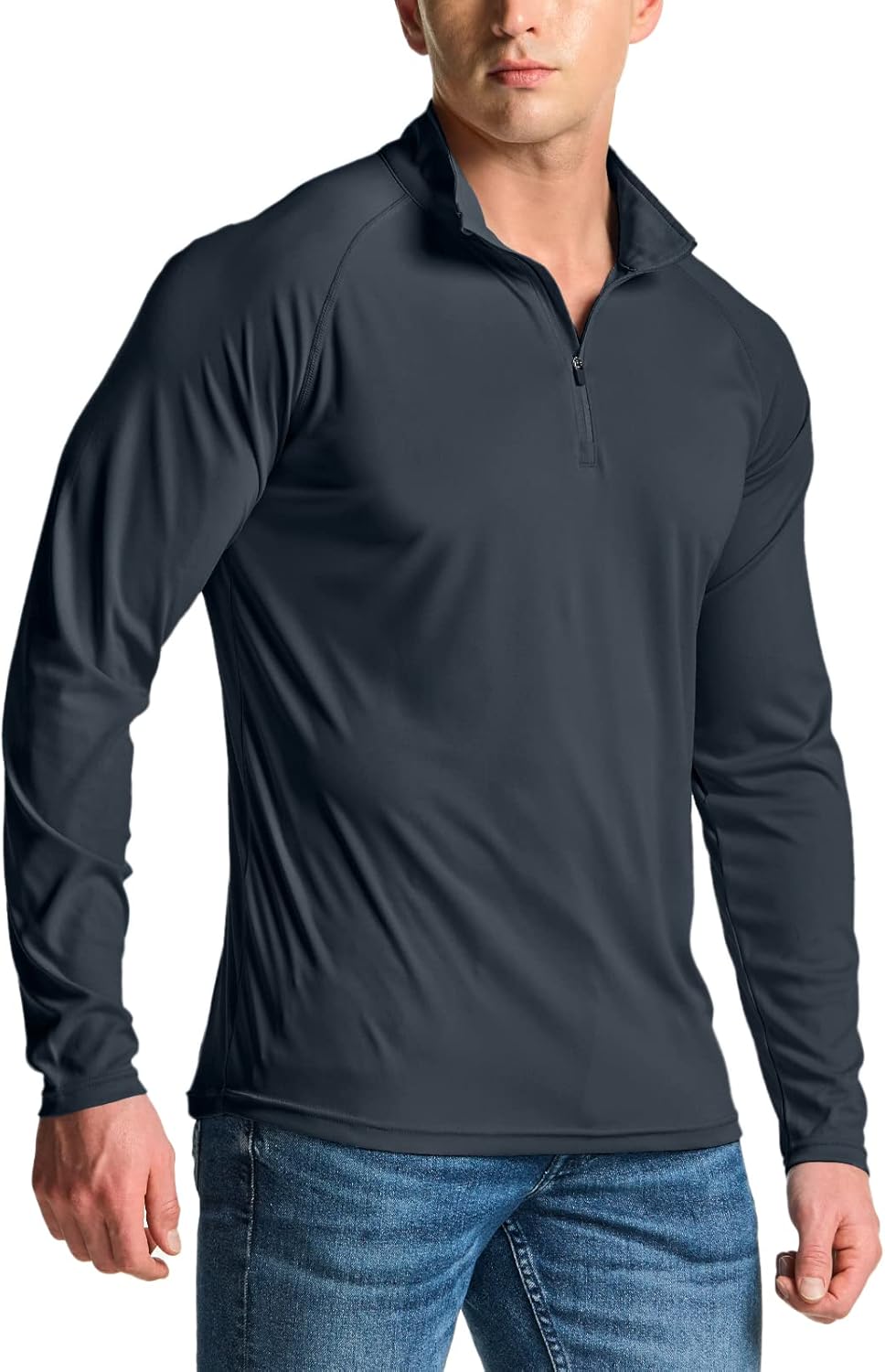 TSLA Men&amp;#39;s Rashguard Swim Shirts, UPF 50+ Loose-Fit Long Sleeve Shirts, Cool Running Workout SPF/UV Sun Shirts