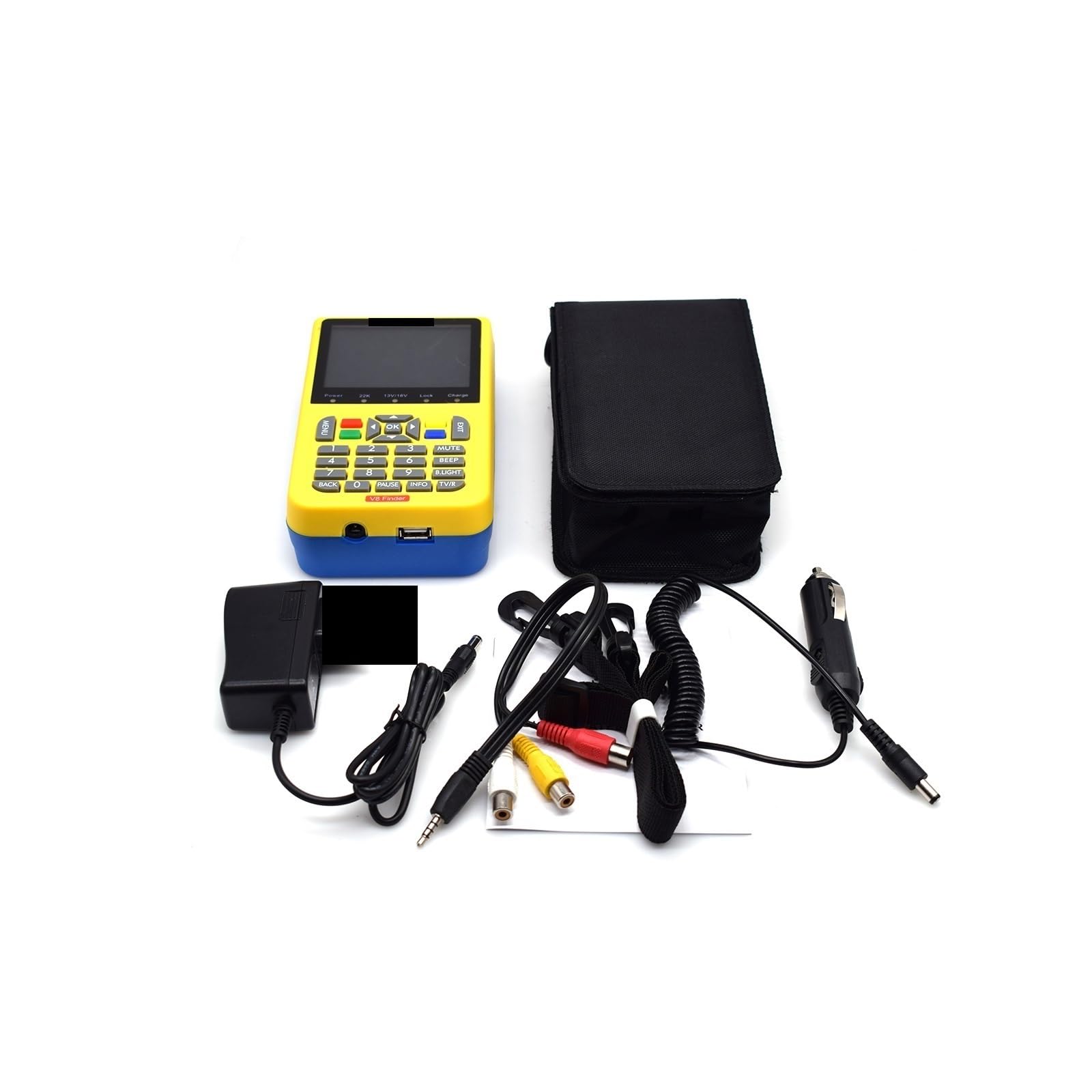 Cercatore di satelliti, V8 Finder Satellite Antenna TV Rilevatore di segnale esterno Ricevitore DVB-S2 Misuratore digitale Regola parabola satellitare