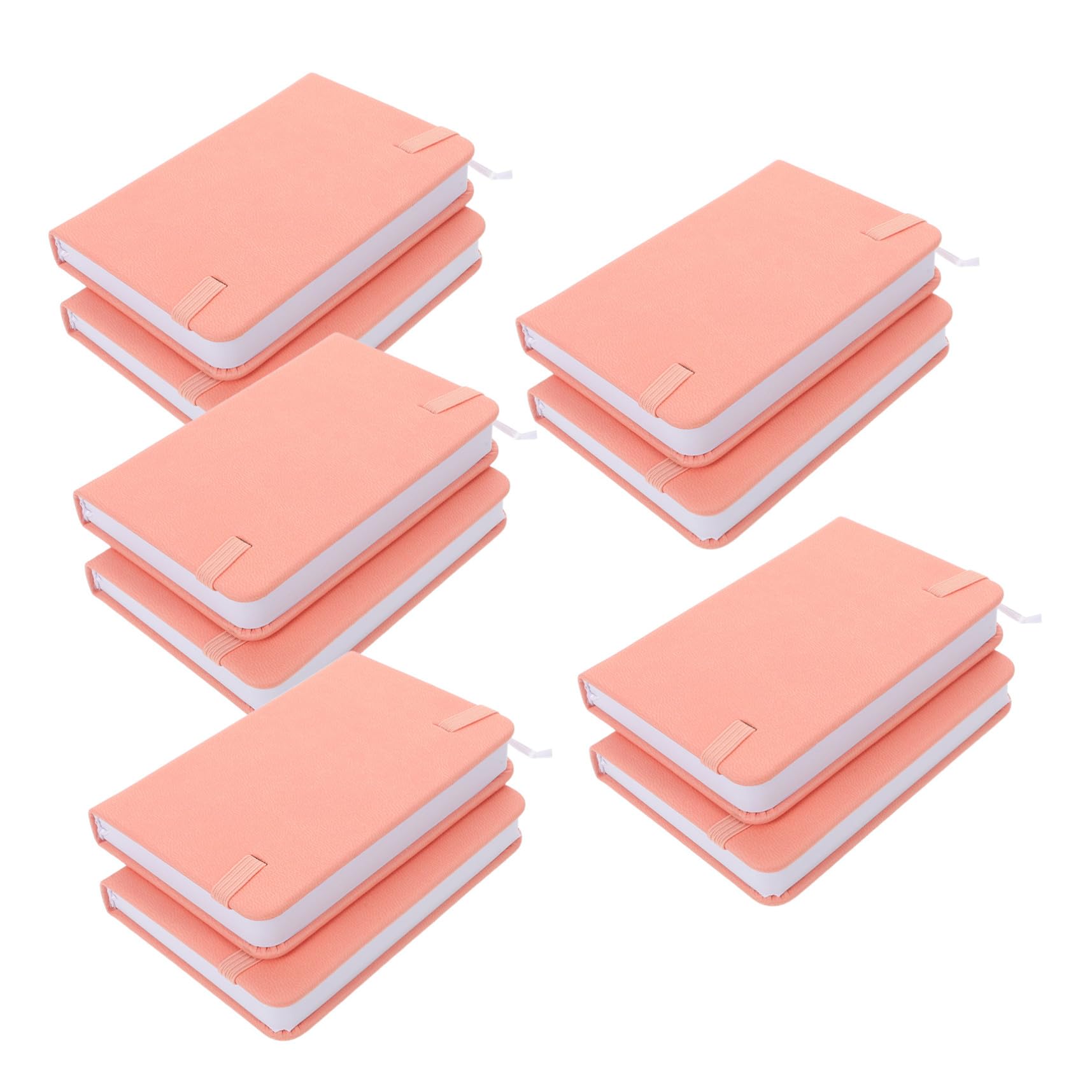 Tofficu 10 Stück-pack Tragbares Kleiner Notebook aus Pu Leder | A7 Format, Rosa Hardcover, Blanke Seiten, Minimalistischer Stil, Einschulung Deko, für Tasche, Büro und Reisen