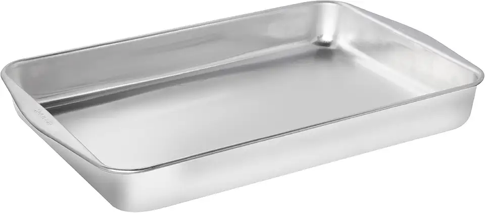 Assadeira Retangular Funda Rochedo Dura+ Polida 44cm, Alumínio Resistente, Alta Durabilidade, Bordas Laterais para Mais Praticidade e Livre de PFOA