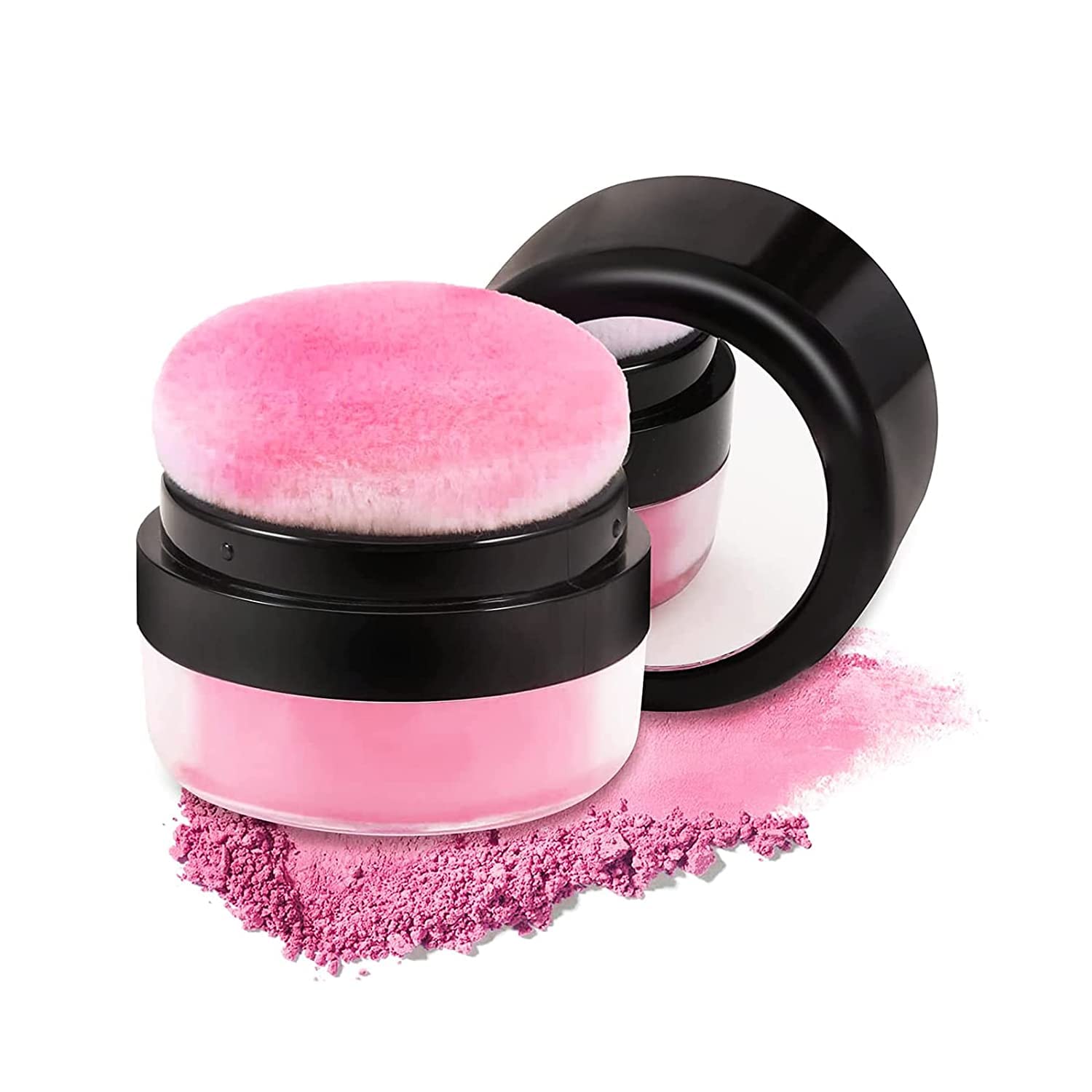 Wawasia Loose Powder Blush Air Cushion Blush Natural Blusher for Cheeks Shimmer Face Highly Pigmented Blush Makeup Long-lasting and Lightweight All-Day Wear (03# Peachy)
