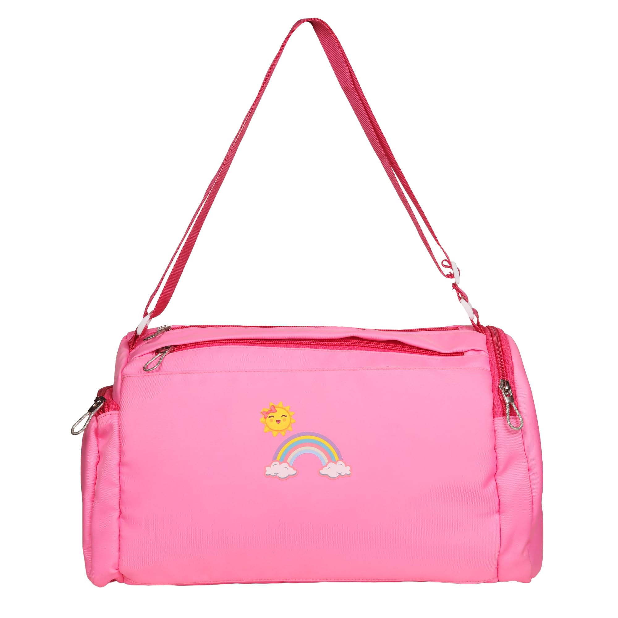 da tasche Lightweight, Multi-Pockets Sports Duffle Bag with Two Zipped Side Pockets and Printed Quality Inner Fabric (Pink)-picture-43