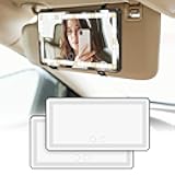 JOYTUTUS Car Sun Visor Vanity Mirror, Car Vanity Mirror With Lights, Makeup with 3 Light Modes & 60 LEDs, Rechargeable Dimmable Touch Control Travel Makeup for Truck SUV