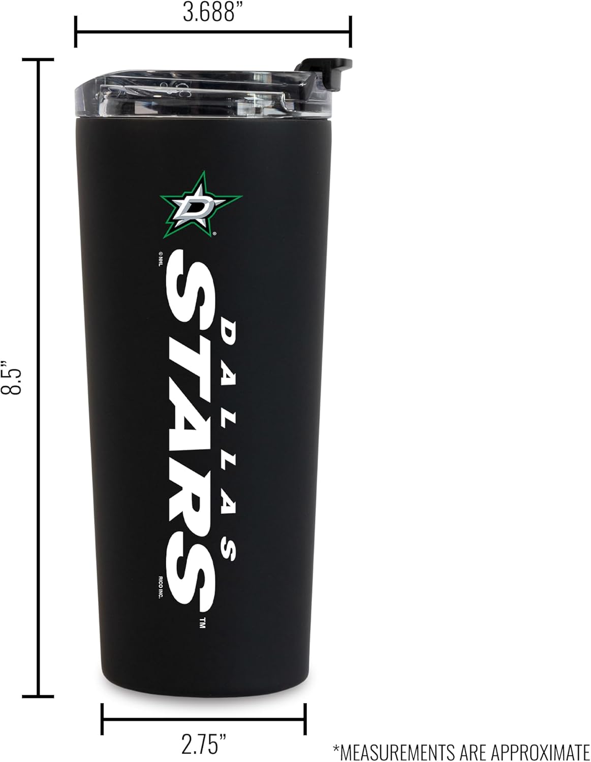Rico Industries NHL Hockey 24oz Stainless Steel Tumbler with Lid and Dual Functioning Lid - Image 6