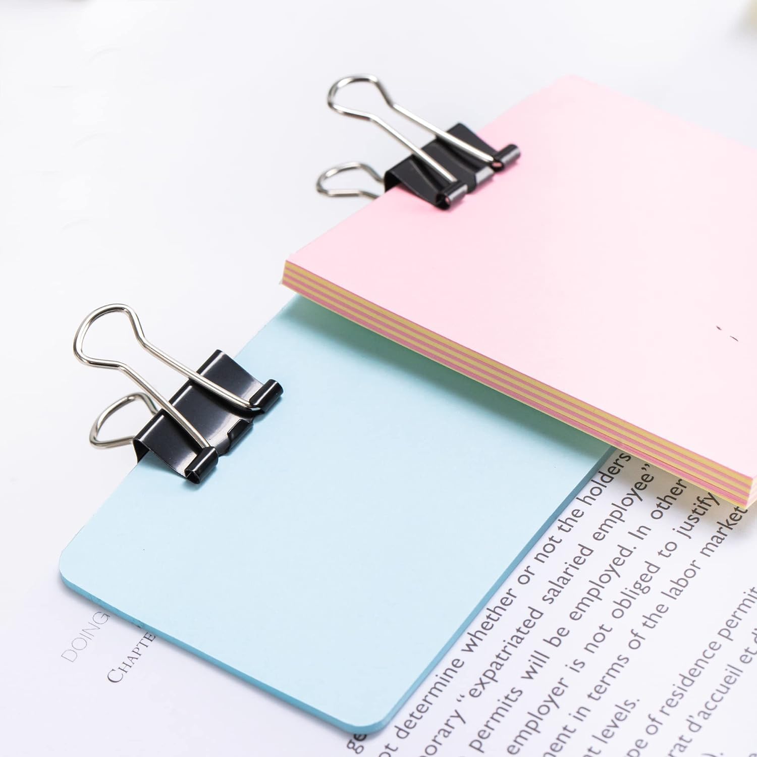 SAYA Binder-Clips - 36 Stück (3 Boxen) Rostbeständiges, langlebiges Metall, dichter Federgriff, Bogenecken-Design, wiederverwendbare Büroklammern für Büro, Zuhause, Schule, schwarzes Büroklammer-Set