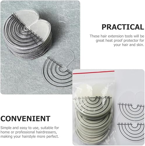 Miniatura 5 de Cabilock Protectores de protección térmica para extensiones de cabello, 50 unidades, almohadillas de extensión de cabello, protector de cuero