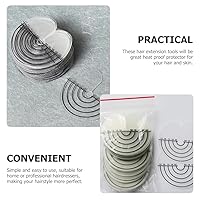 Vista 5 de Cabilock Protectores de protección térmica para extensiones de cabello, 50 unidades, almohadillas de extensión de cabello, protector de cuero