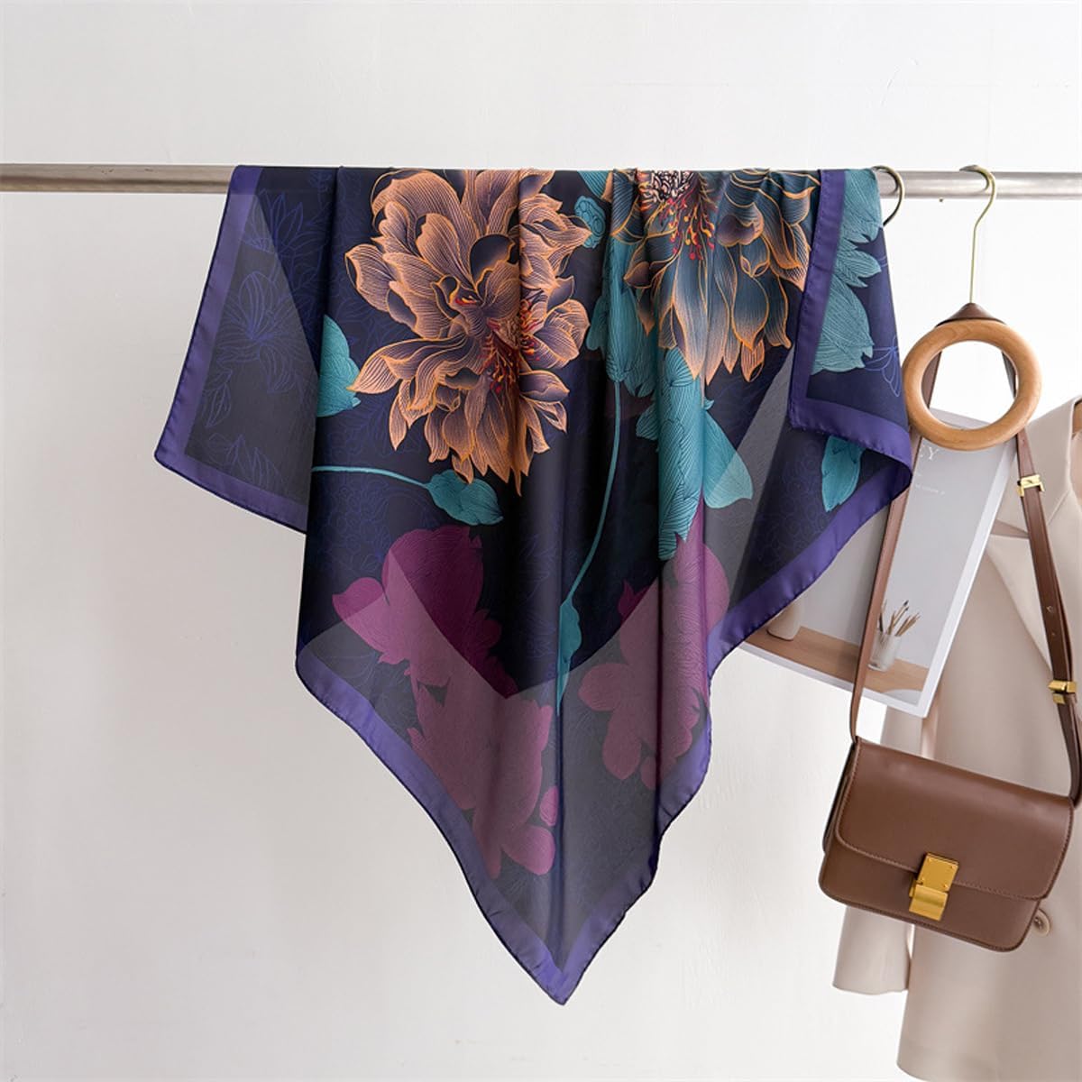 Headscarf Large Square Scarf 35" Fashion Scarves Silk Feeling Hair Wrapping Scarfs Hairscarf BA16 - Image 4