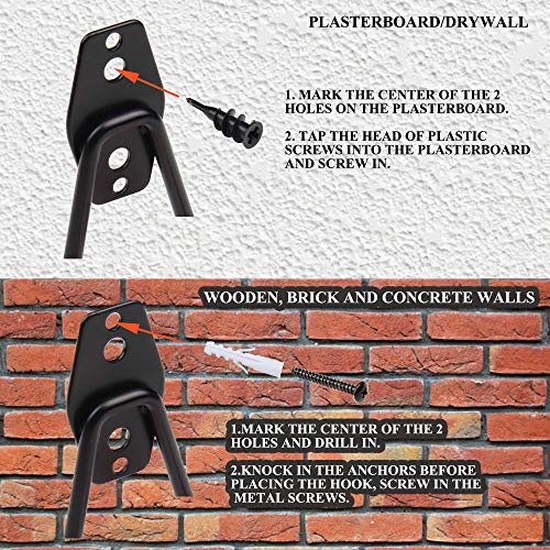 Garage Hooks Garage Hangers, Steel Utility Hooks, Easy to Install Garage Storage Hooks, Wall Hooks Heavy Duty for Organizing Large Power Tools, Anti Slip Design, Assorted Pack of 12