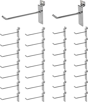 100PCS Slatwall Hooks 15cm Pegboard Hooks Load Capacity 3KG Panel Display Hooks 4.2mm Thick Single Prong Metal Wall Hanging Hook for Supermarket Shop Garage Retail Shop Display
