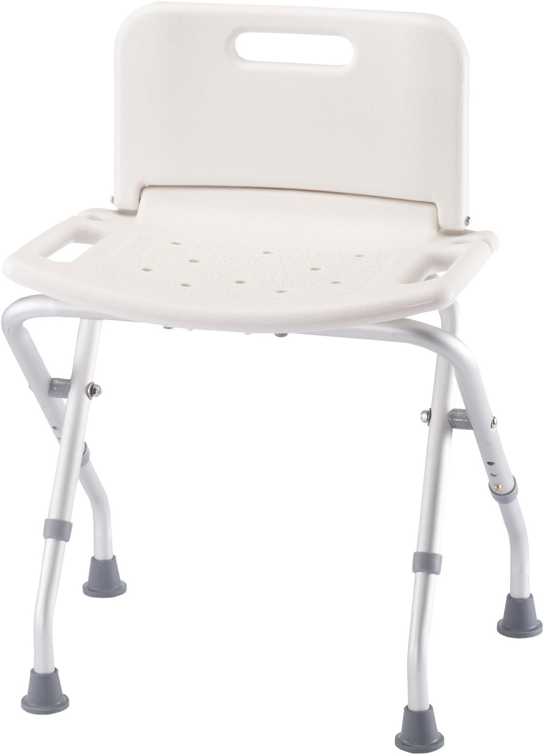 Folding Bath Seat with Back Support, Portable Shower Bench, White