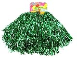Schnoschi 2 Stück Pompons Cheerleading Cheerleader Tanzwedel Puschel 1 Paar viele Farben (Grün)