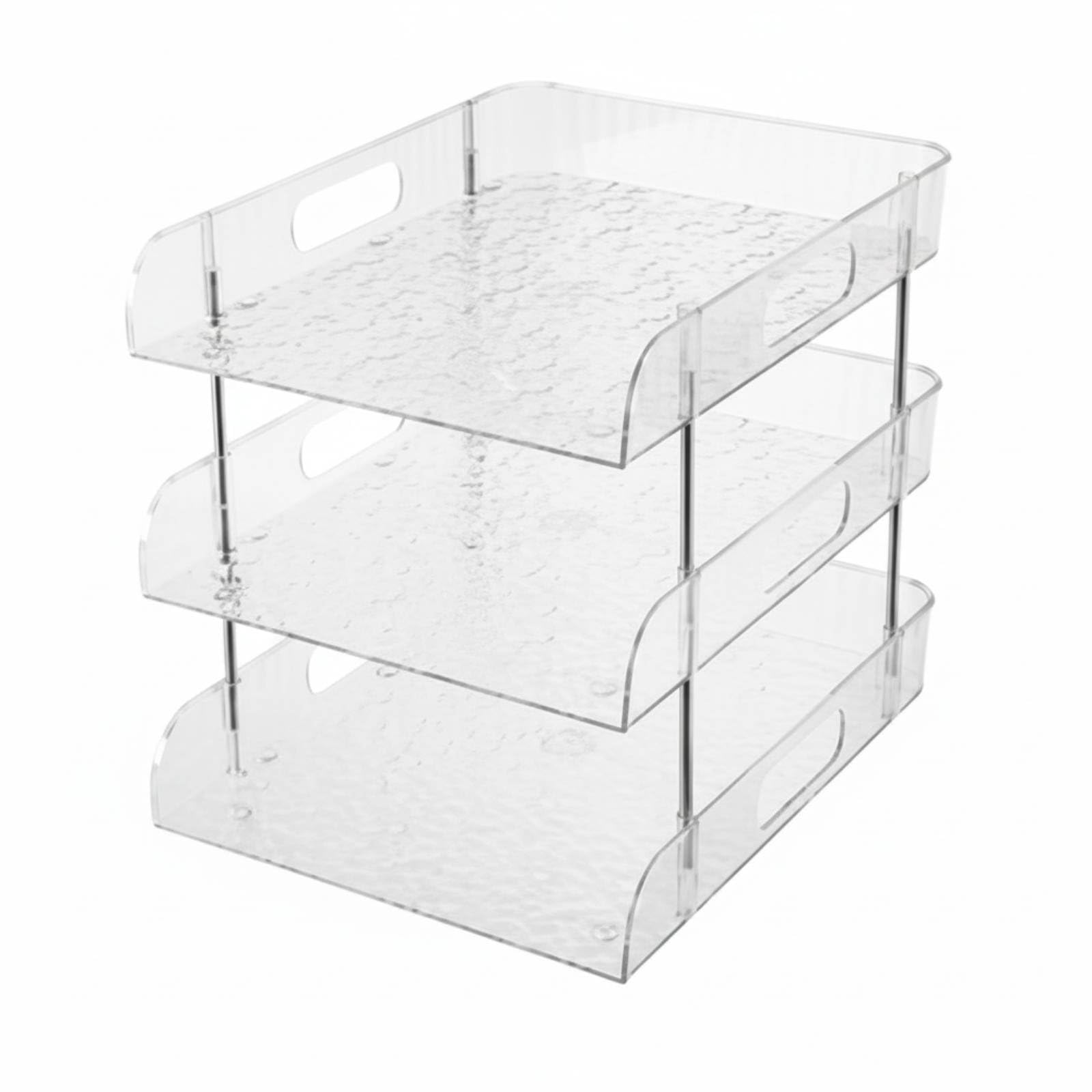 Multi-Tier Desk Organizer Space-Saving Paper Sorter Acrylic Document Rack Large Capacity Clear Desktop File Holder, 3-Tier | Racks Home Organization Household Supplies &-picture-31