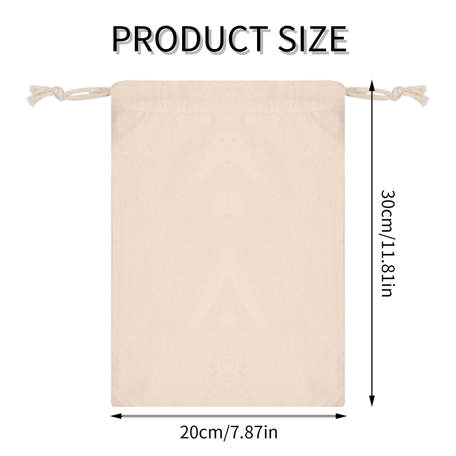 10 Sacchetti Di Cotone Con Coulisse 20x30cm – Buste In Tessuto Biodegradabili Per Alimenti E Regali Fai-da-Tè - 4