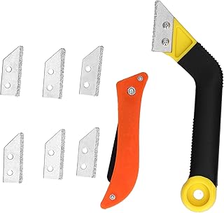 Angled Grout Hand Saw, Tile Grout Saw, Angled Grout Saw with 6 Pieces Extra Blades Replacement for Tile Cleaning, Cleaning Brushes
