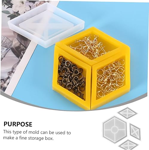 Miniatura 7 de KJHBV 1 Storage Box Mold Craft Dies Molde De para Resina Crystal Epoxy Molds Flexible Silicone Molds Agate Coaster De para Gelatinas Silicone