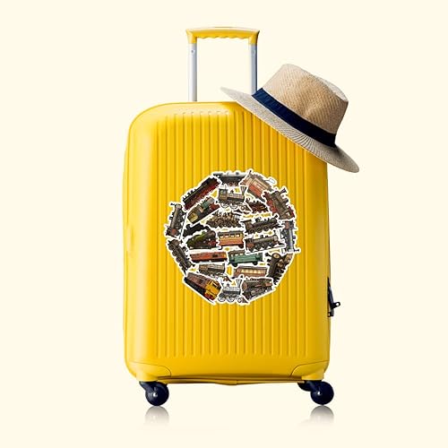 Miniatura 4 de Paquete de 20 calcomanías de vinilo impermeables de tren vintage a granel, calcomanías retro para vehículos ferroviarios para adultos, adolescentes,