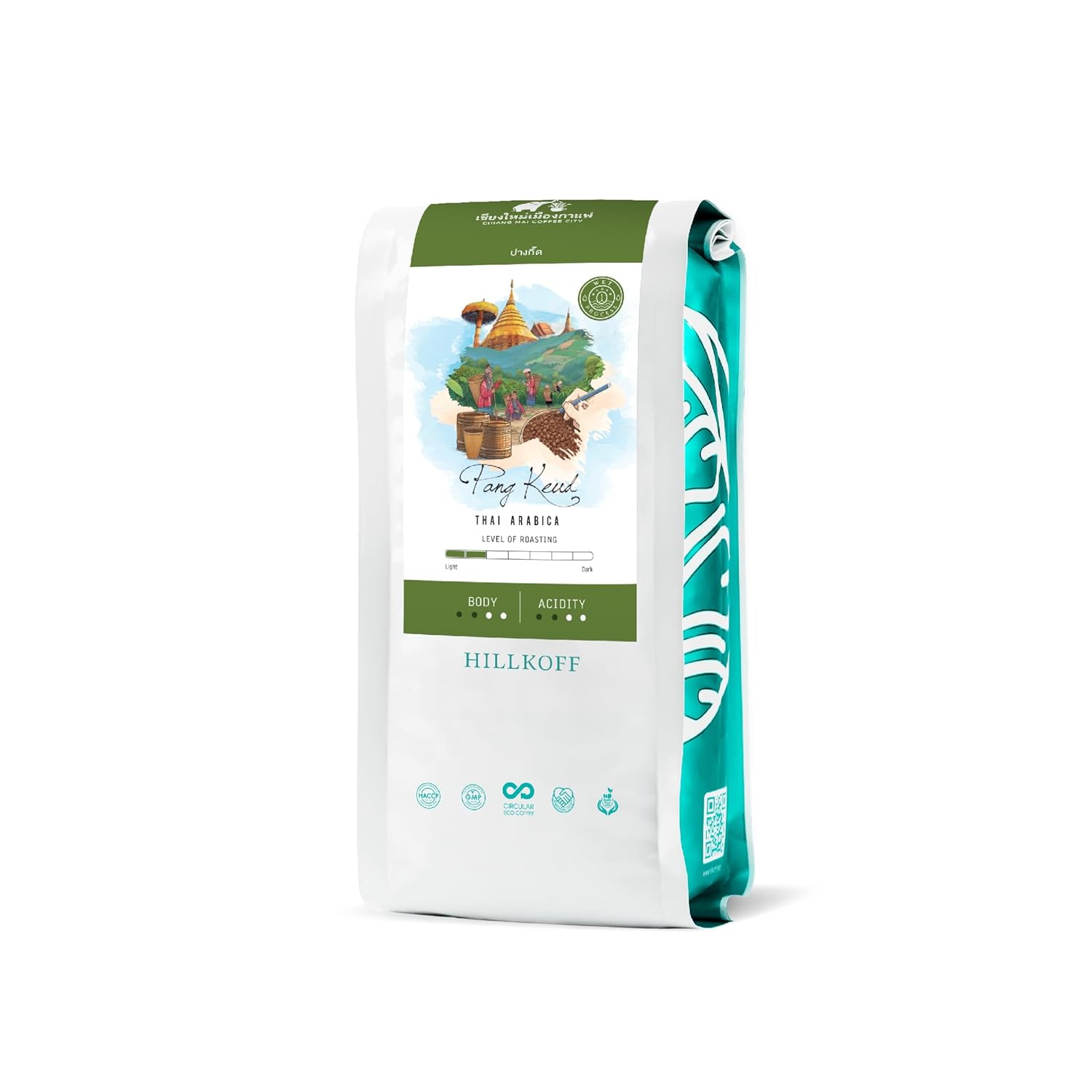 Hillkoff Coffee Beans from Northern Thai Arabica 100% Doi Pang Keud Whole Beans Coffee 8.8 Oz Thai Product