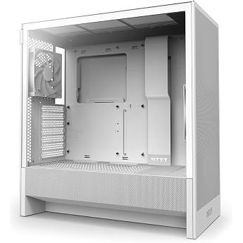 NZXT H5 Flow v2 White with 120mm Fans 2-Pack Mid Tower ATX PC Case White CC-H52FW-01 CS9083