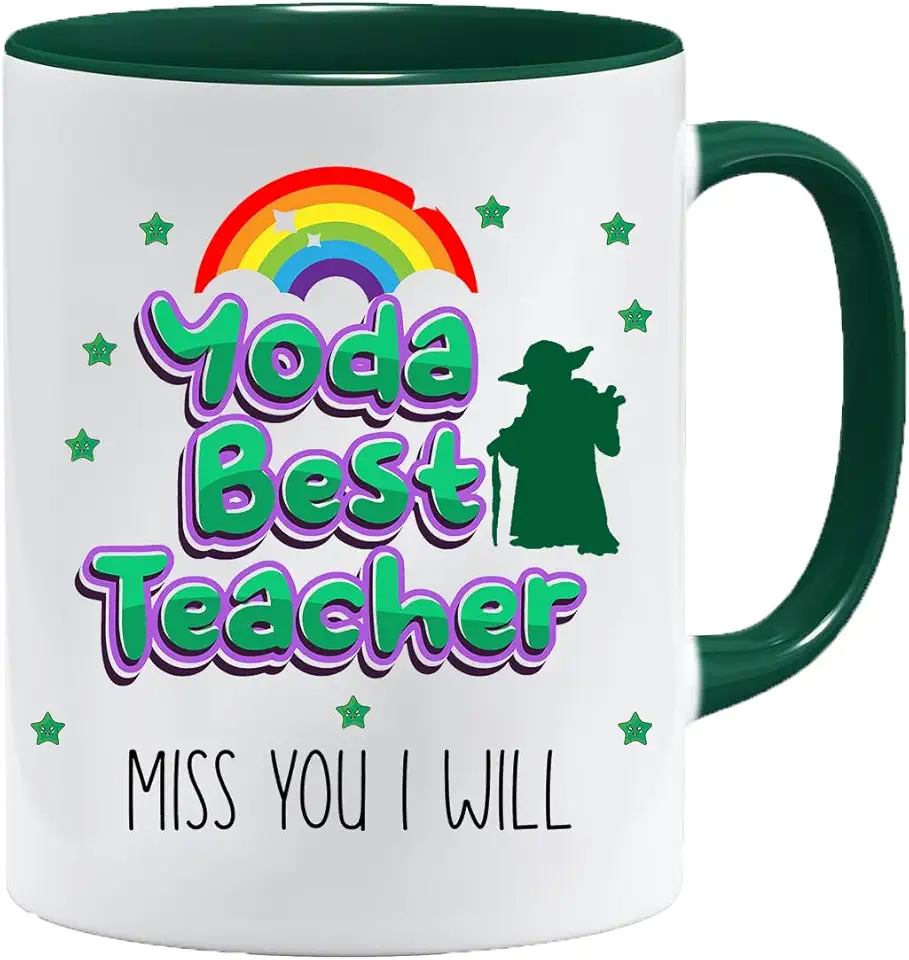 Yoda Best Teacher mugg med presentförpackning