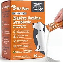 Zesty Paws Native Canine Probiotics for Dogs - Unflavored Powder, 30 ct
