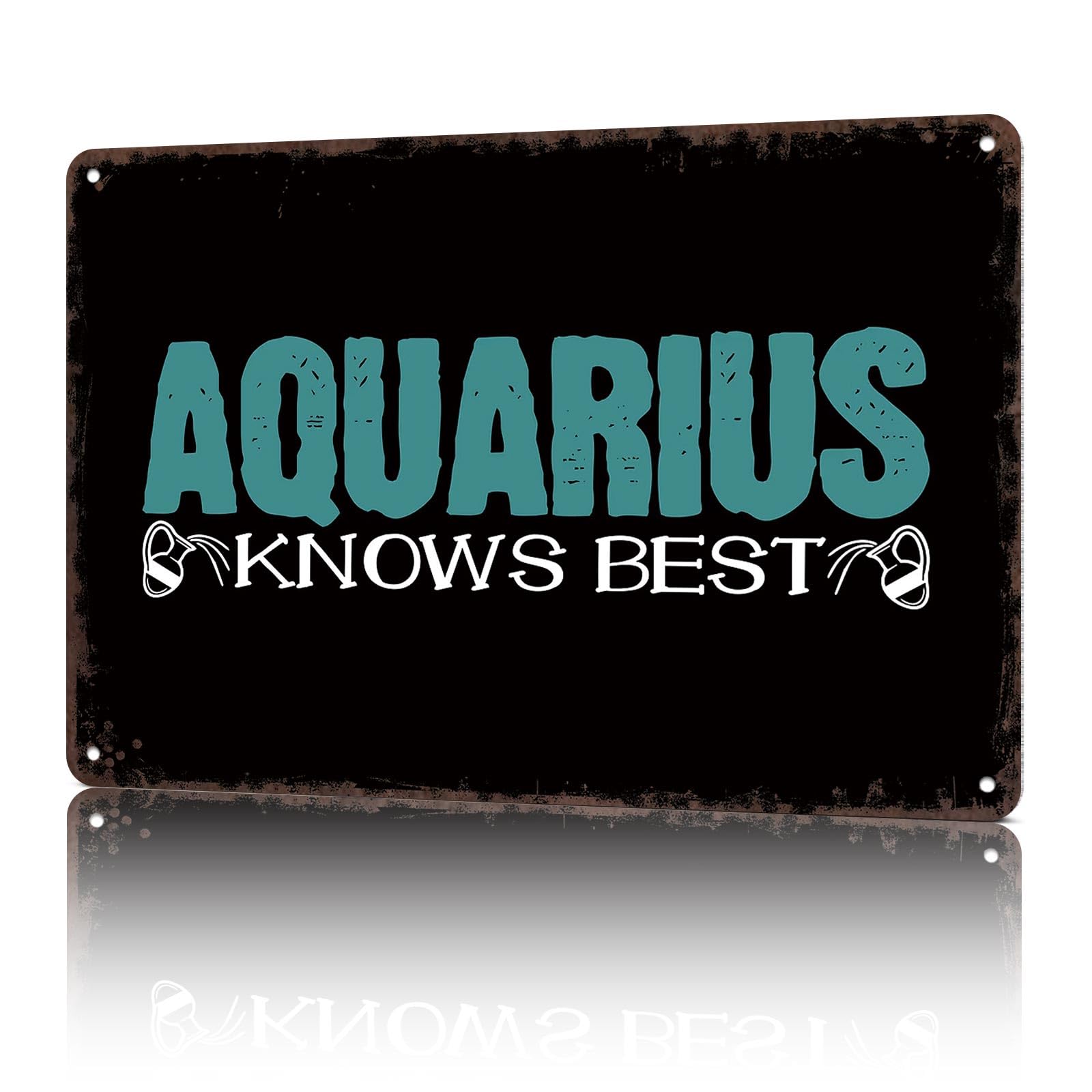 KWQDOZF Vintage Metal Signs Aquarius Wise Zodiac Signs Funny Tin Sign Poster Wall Art For Home Room Bedroom Office Decor 8x12inch