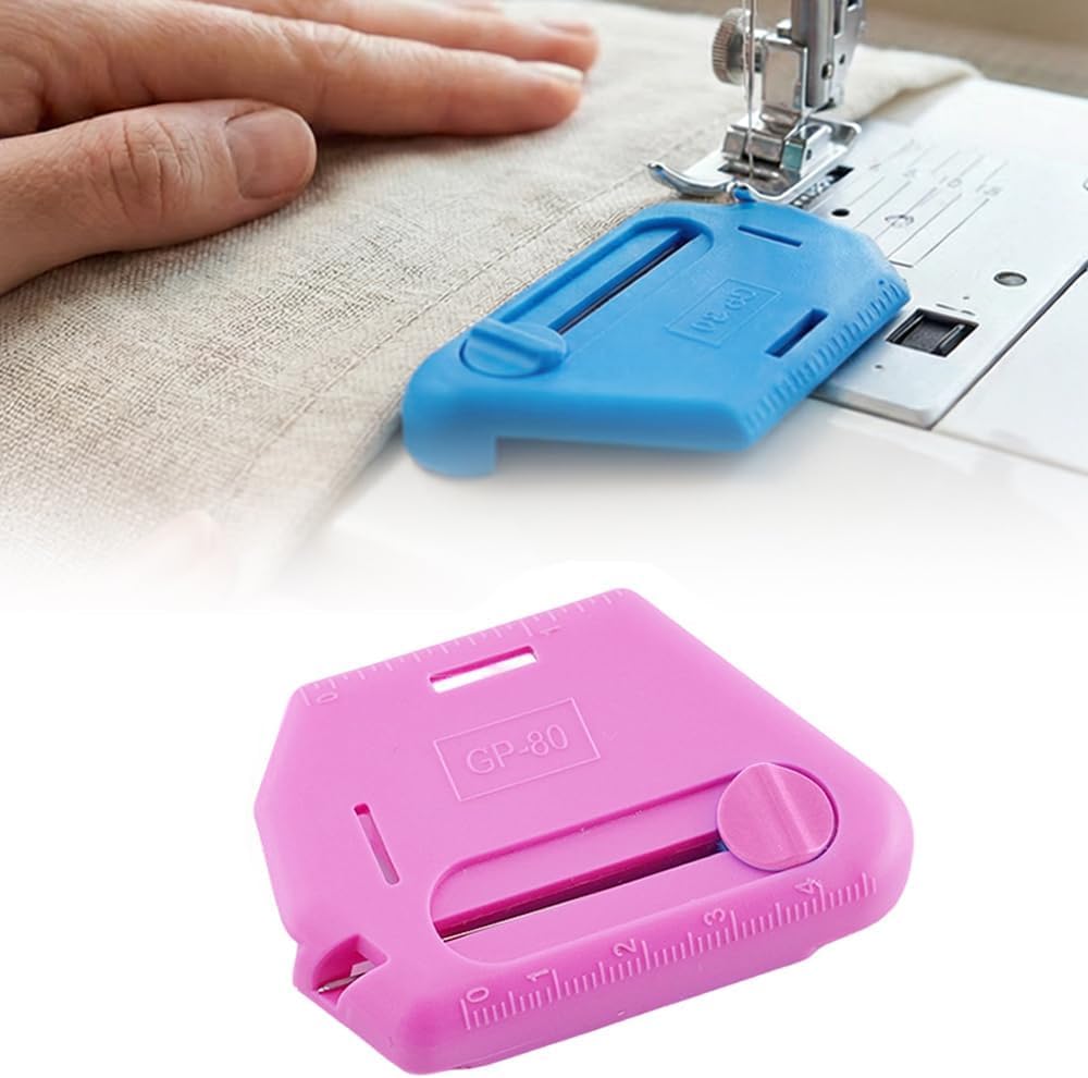 Magnetic Seam Guide for Sewing Machine, Polygonal Strong Magnetic Gauge, 2026 New Multi-Functional Anti-Rolled Hemmer Presser Foot with Scale &amp; Seam Ripper, Sewing Supplies (1pcs-Rose red)