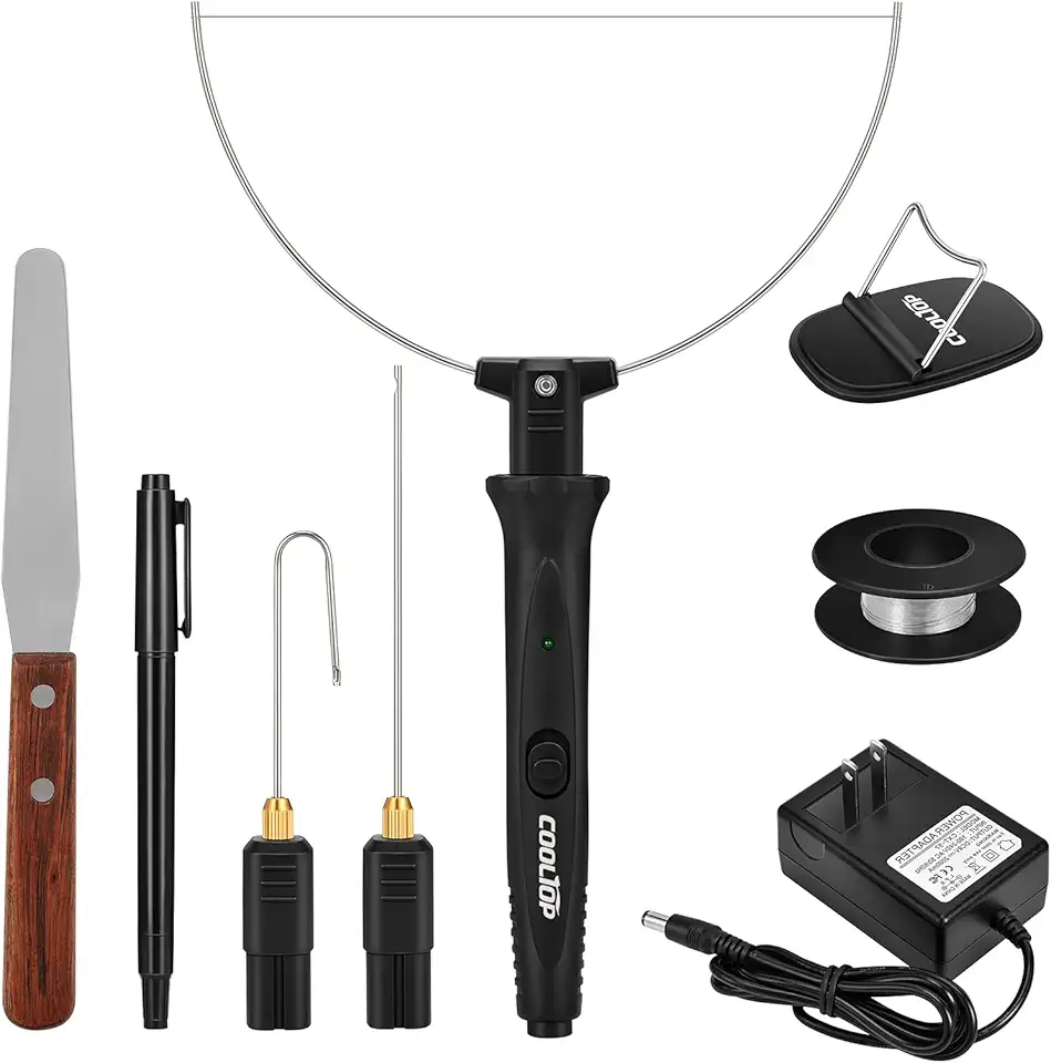 Cooltop Kit de cortador de espuma de fio quente, cortador de faca de isopor de 18 W, ferramenta elétrica de corte de espuma quente, kit de facas de escultura de espuma aquecida com caneta de limpeza