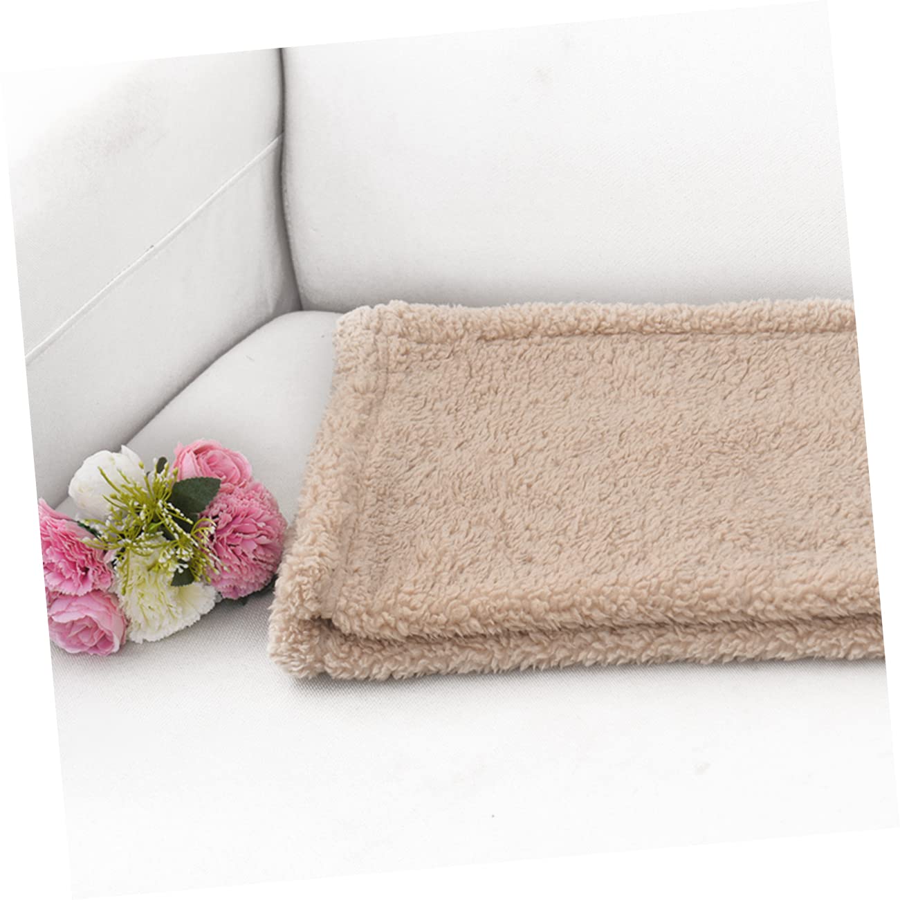ABOOFAN Lot De 2 Couvertures Thermiques en Peluche pour Chien Et Chat Taille S Beige Super Couverture