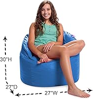 Vista 407 de Posh Creations Puf estructurado cómodo para jugar, leer y ver la televisión, Malibu Lounge, tela de lona para colorear, criaturas