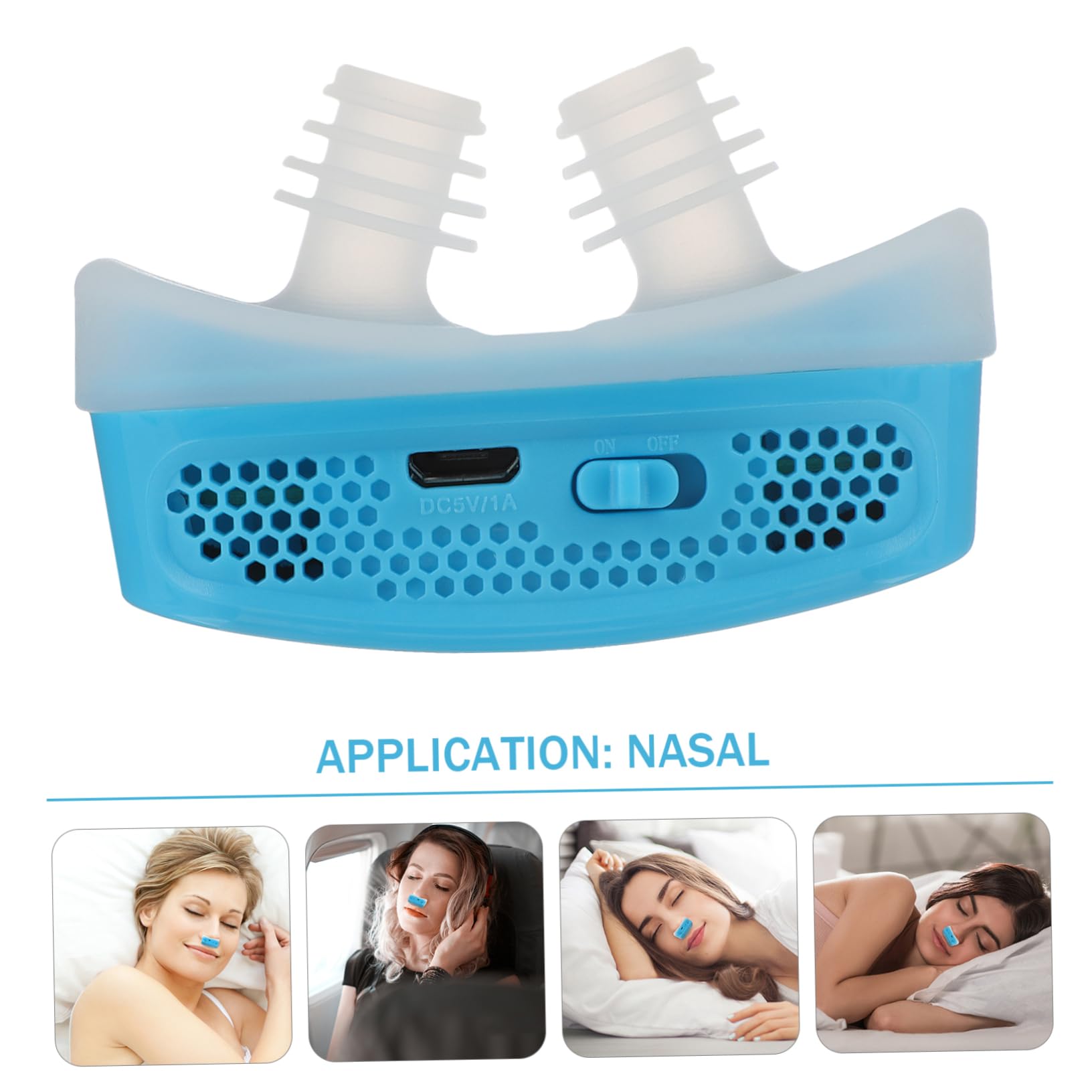 Yardenfun Dispositivo Antirronquidos Recargable Automático con Filtro Purificador Nasal y Cómodo Respiración y Protege Salud Color Azul