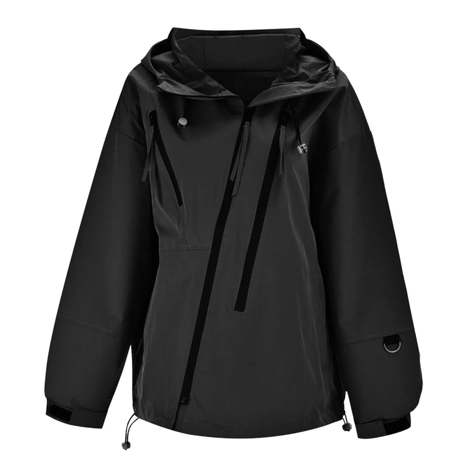 Generisch Chubasquero para mujer, ligero, de invierno, para exteriores, de montaña, color puro, suelto, grande, para tiempo libre, a prueba de viento, para montañismo, para senderismo, chaqueta de
