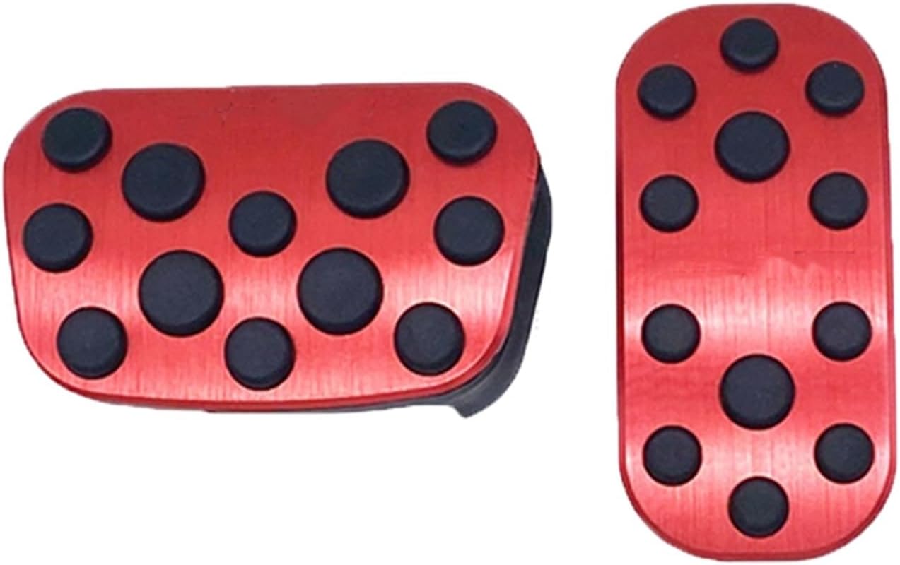Compatible for Toyota PRIUS 50 2016 Car Gas Brake Pedal Accelerator Non-Drilling Cover Pad Case Stainless Alloy Foot Pedals Acessories(Red)