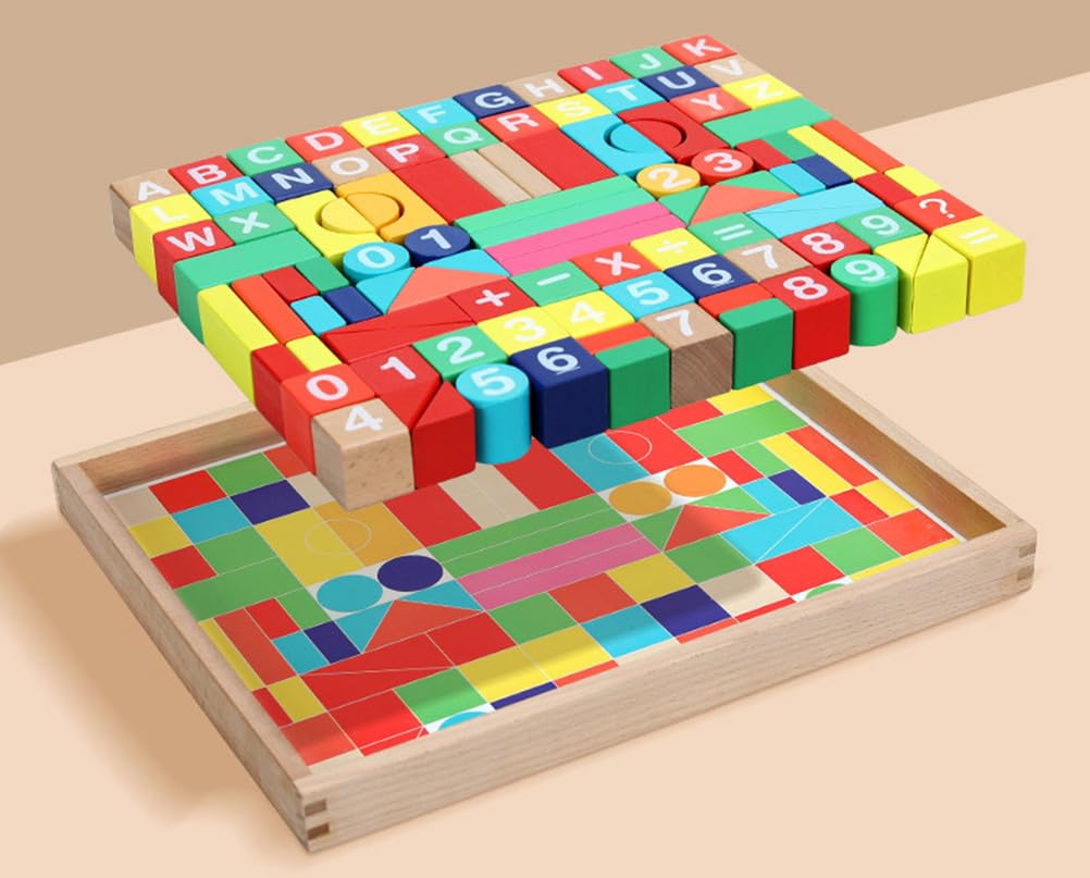 Blocchi da Costruzione con Numeri e Lettere, Blocchi Creativi Impilabili | Grandi Blocchi di Particelle, Giocattolo Cognitivo, Giocattolo per l'Apprendimento dei Numeri